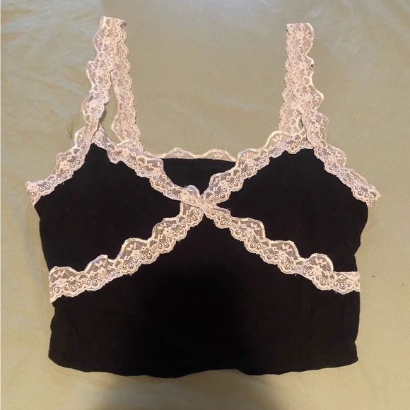 Y2K lace cropped tank top - Picture 1 of 2